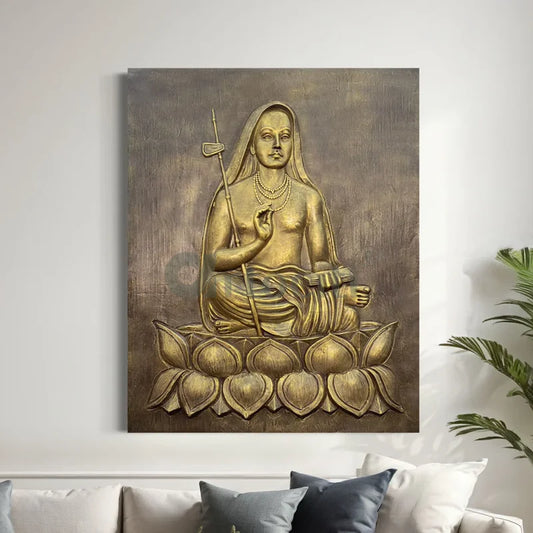 5X4 Feet Adi Shankaracharya 3D Relief Mural Wall Art Kaladi Relief Mural