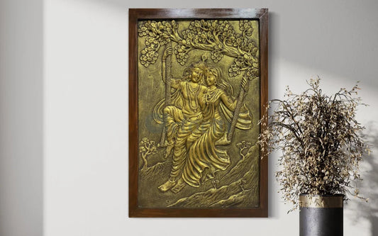 Radha Krishna 3D Relief Mural Wall Art