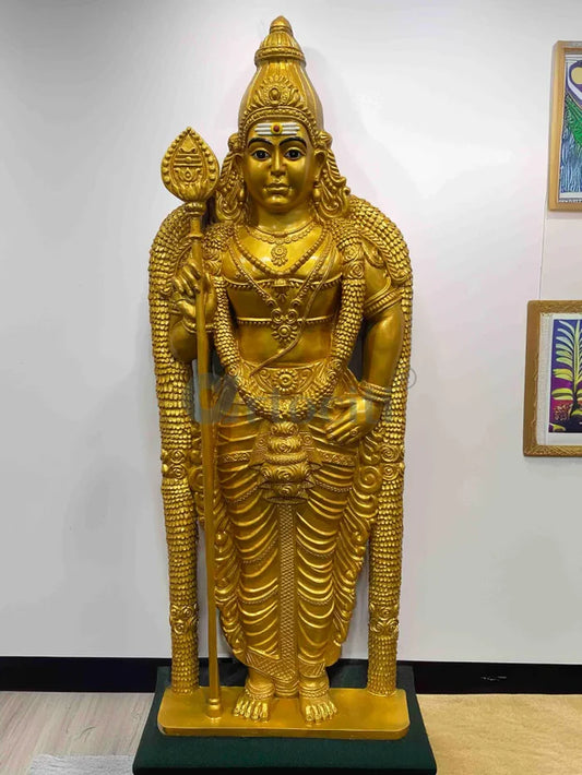 5X2 Feet Lord Murugan (Kartikeya) 3D Relief Mural Wall Art | Ready-to-Hang