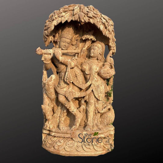 Radha Krishna Sculpture Standing Under A tree 6ft