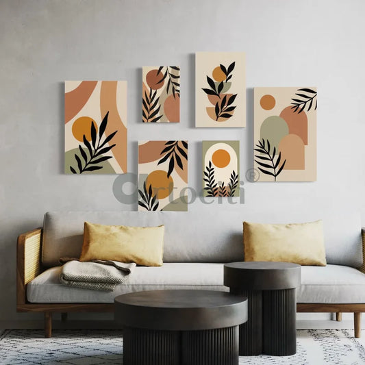 6-Piece Abstract Boho Canvas Art Set