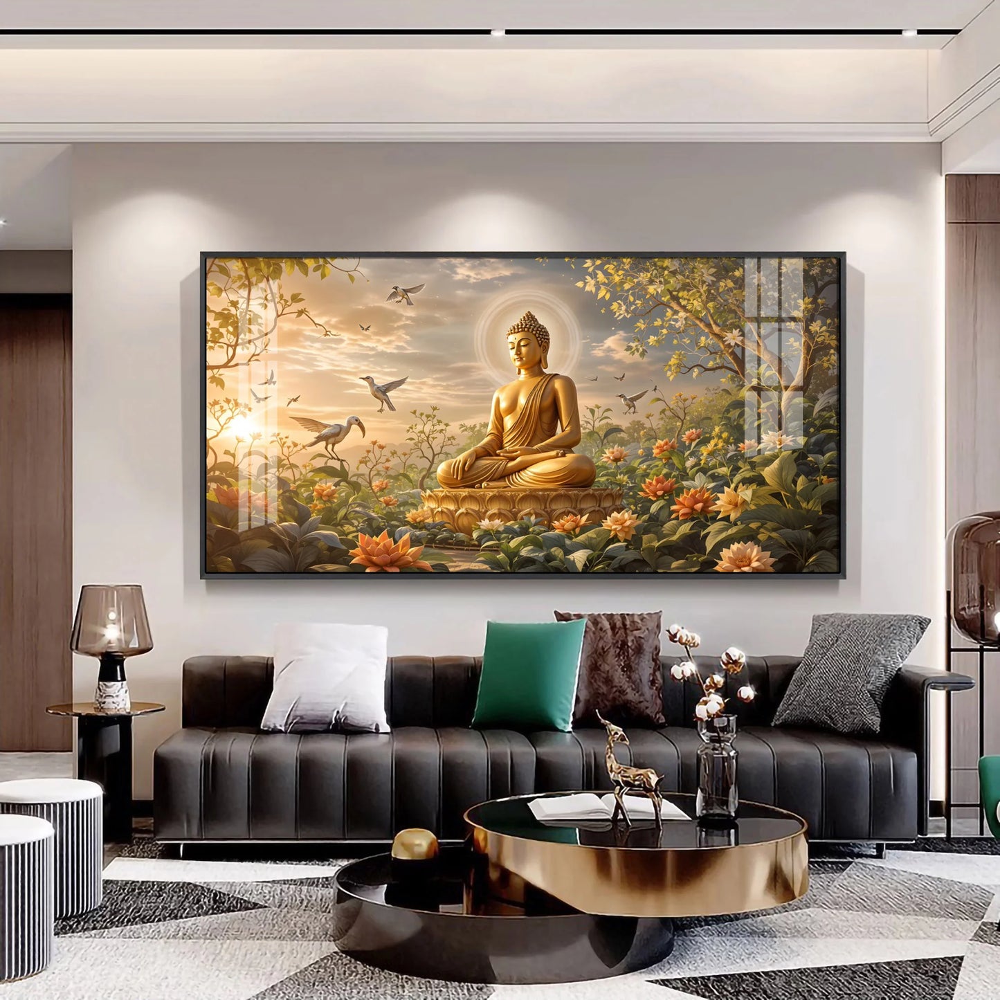 Buddha In Nature Stillness Premium Acrylic Horizontal Wall Art