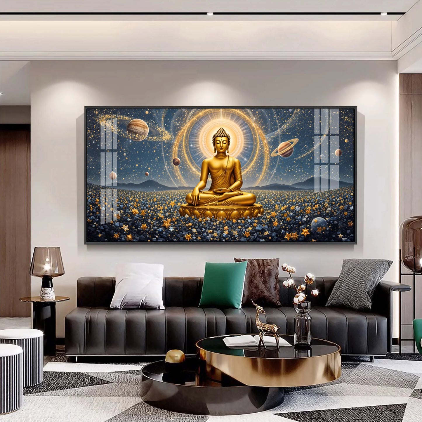Peaceful Reflection Of Buddha Premium Acrylic Horizontal Wall Art