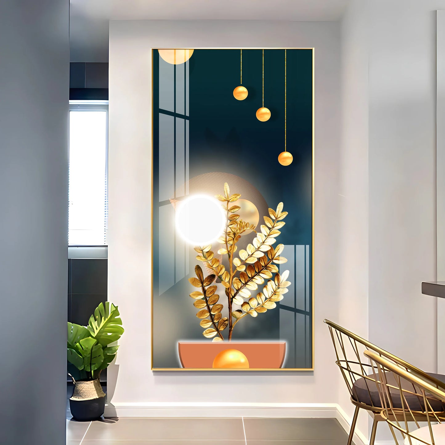 Glowing Plant Premium Acrylic Vertical Wall Art