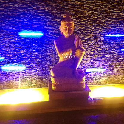 Stone Anjali Mudra Namaste Buddha Statue 6ft