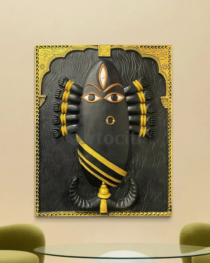 Linga Bhairavi 3D Relief Mural Wall Art