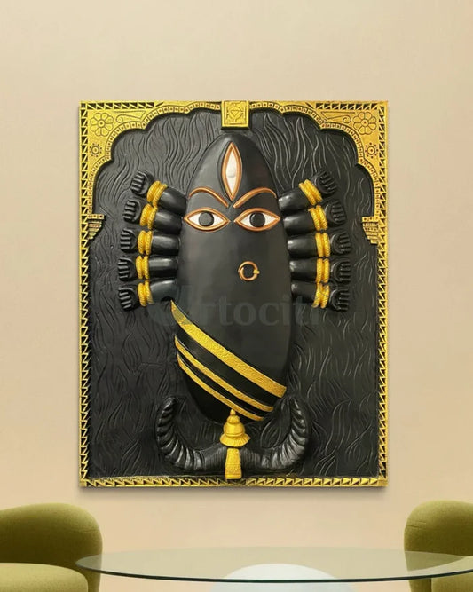 Linga Bhairavi 3D Relief Mural Wall Art