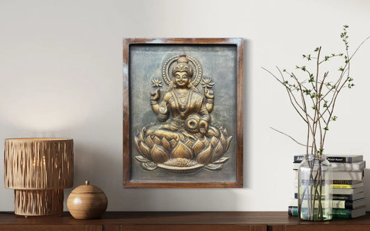 20X15 Inches Goddess Laxmi 3D Wall Hanging Relief Mural