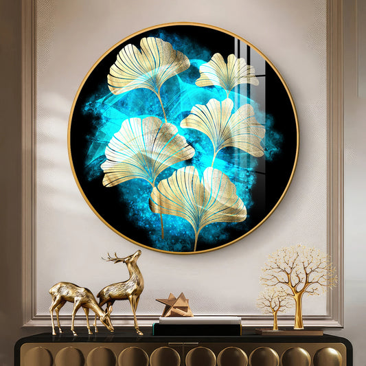 Leaf Medley Premium Acrylic Round Wall Art