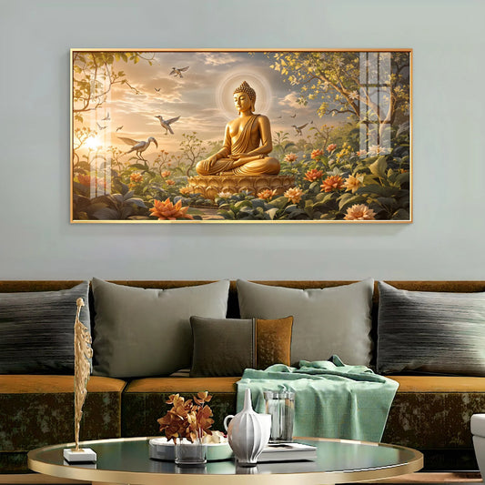 Buddha In Nature Stillness Premium Acrylic Horizontal Wall Art