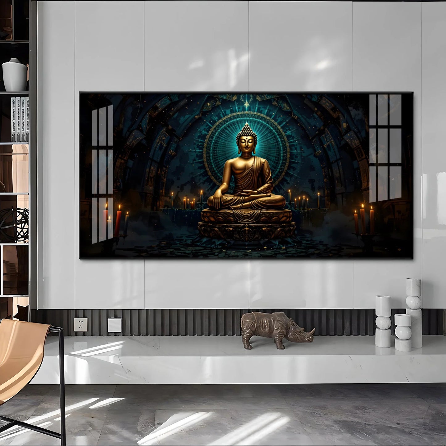 Mindful Living Buddha Premium Acrylic Horizontal Wall Art