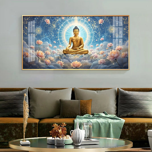 Tranquil Cloud Buddha Premium Acrylic Horizontal Wall Art