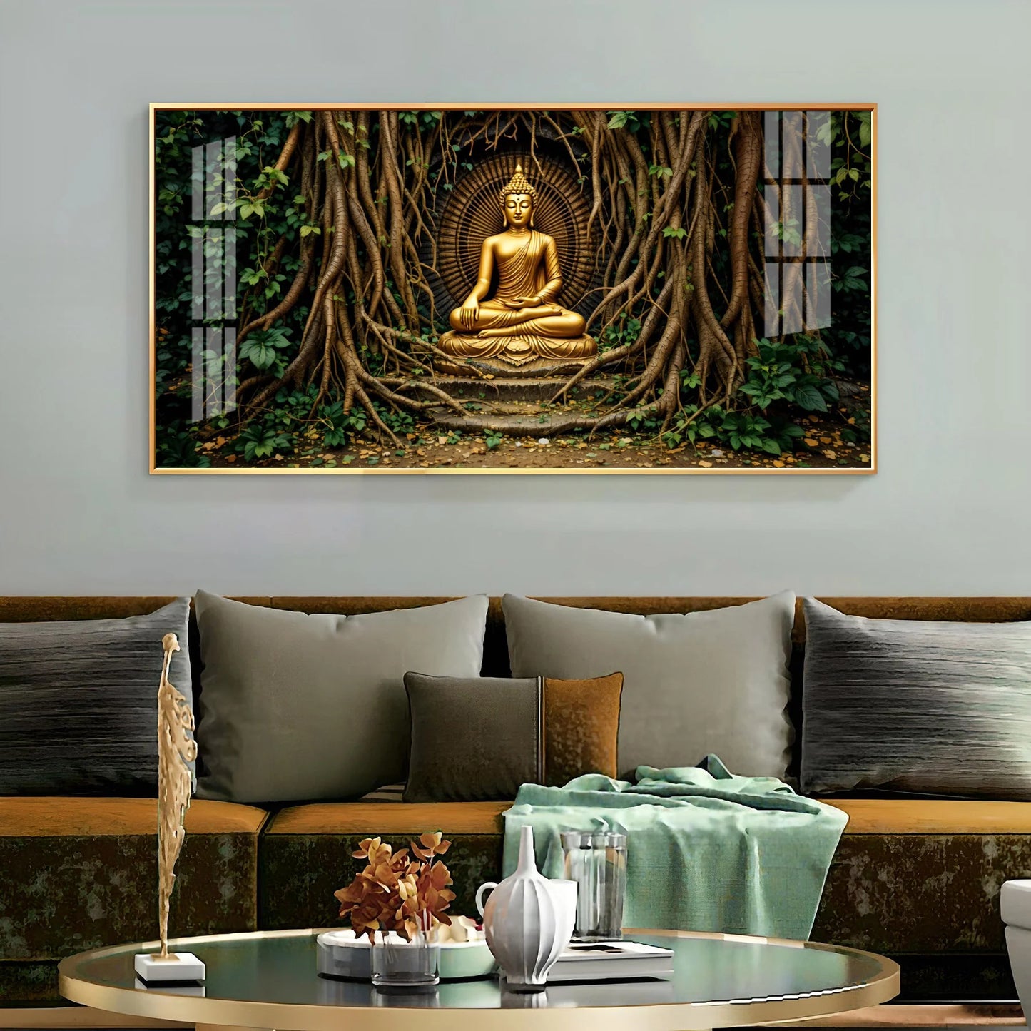 Buddha's Cosmic Refuge Premium Acrylic Horizontal Wall Art