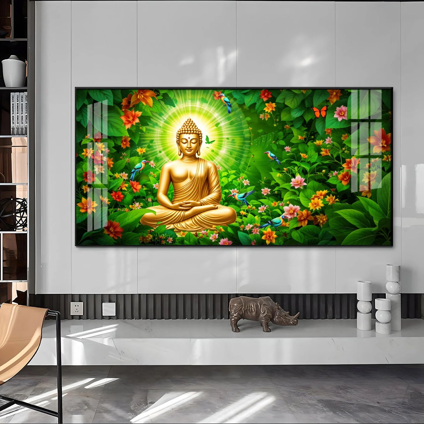 Buddha Bliss Flower Premium Acrylic Horizontal Wall Art