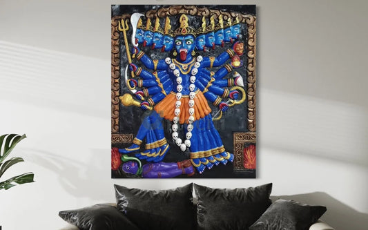 Maa Kali 3D Relief Mural Wall Art (6x5 Feet)