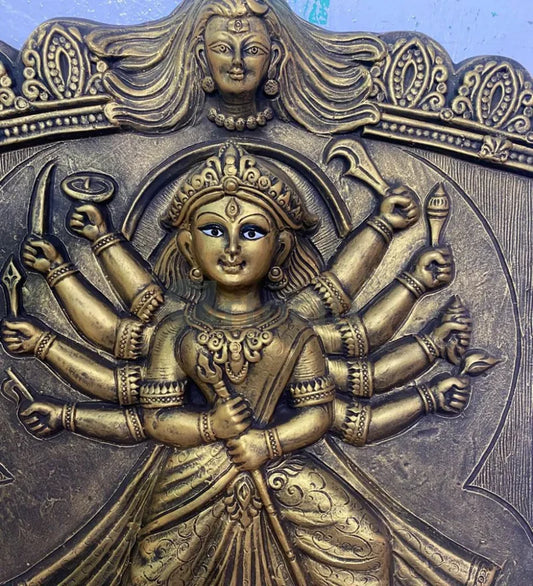 Maa Durga and Family 3D Relief Mural