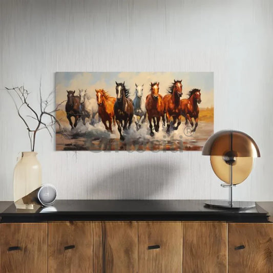 8 Running Horse on Water Canvas Print