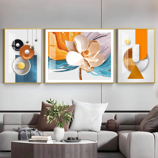 Aesthetic Flower Premium Acrylic Wall Art (Set of 3)
