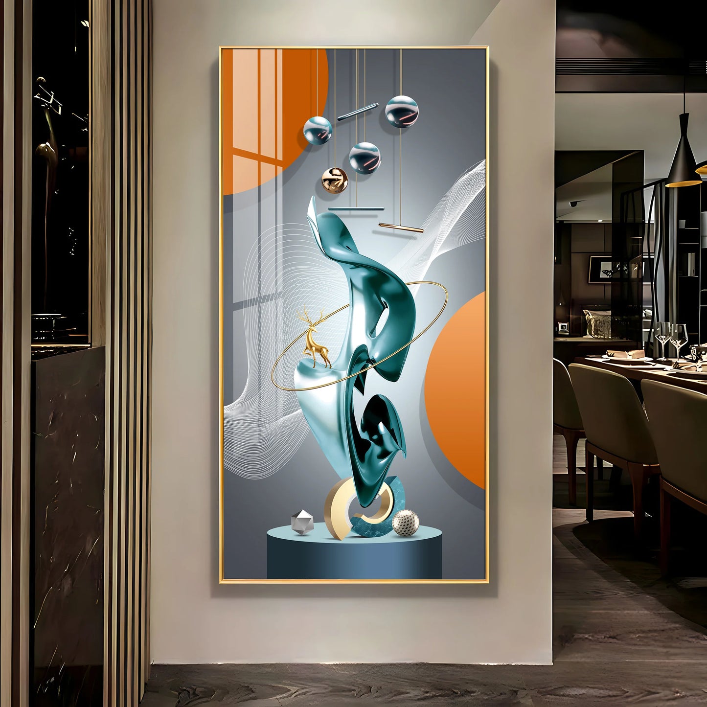 Luxury Abstract Art Premium Acrylic Vertical Wall Art