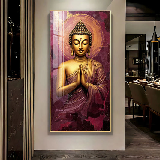 Buddha Is Praying Premium Acrylic Vertical Wall Art