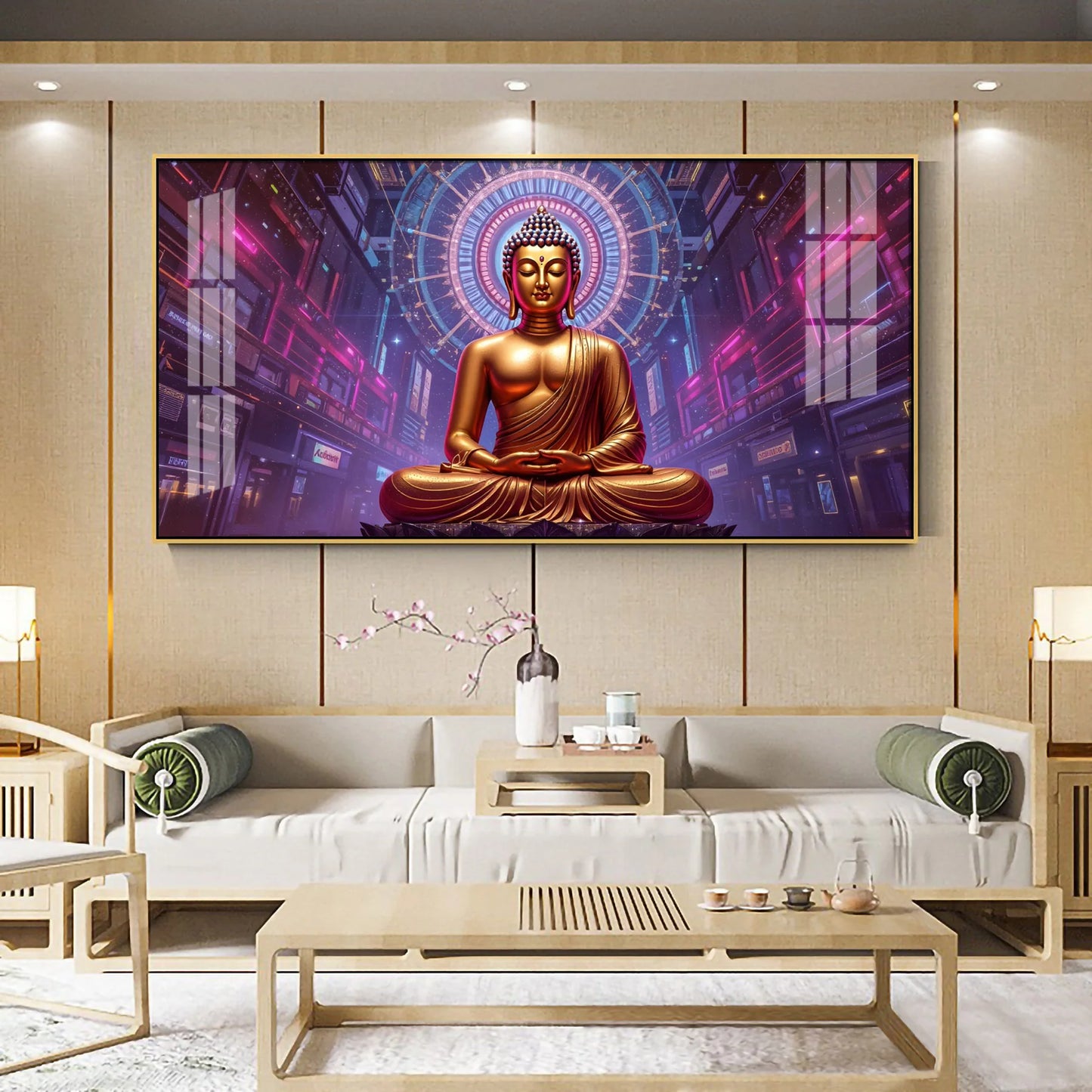 Harmony Buddha Display Premium Acrylic Horizontal Wall Art