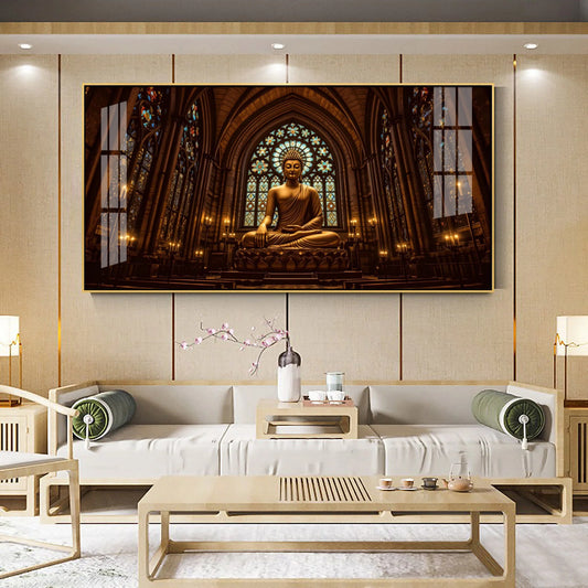 Majestic Buddha Premium Acrylic Horizontal Wall Art