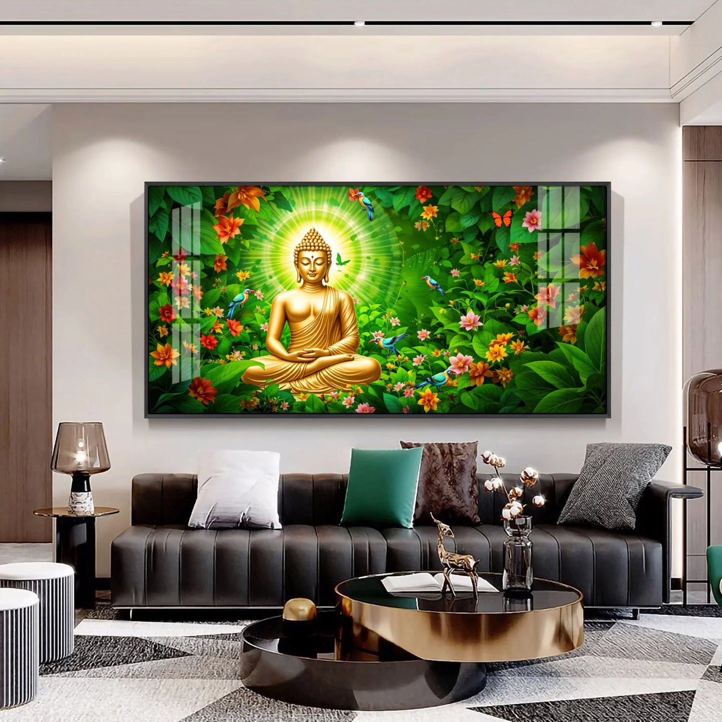Buddha Bliss Flower Premium Acrylic Horizontal Wall Art