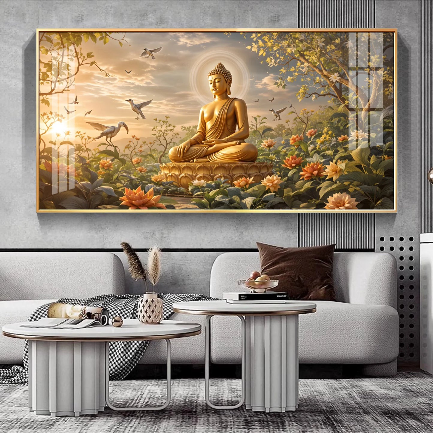 Buddha In Nature Stillness Premium Acrylic Horizontal Wall Art