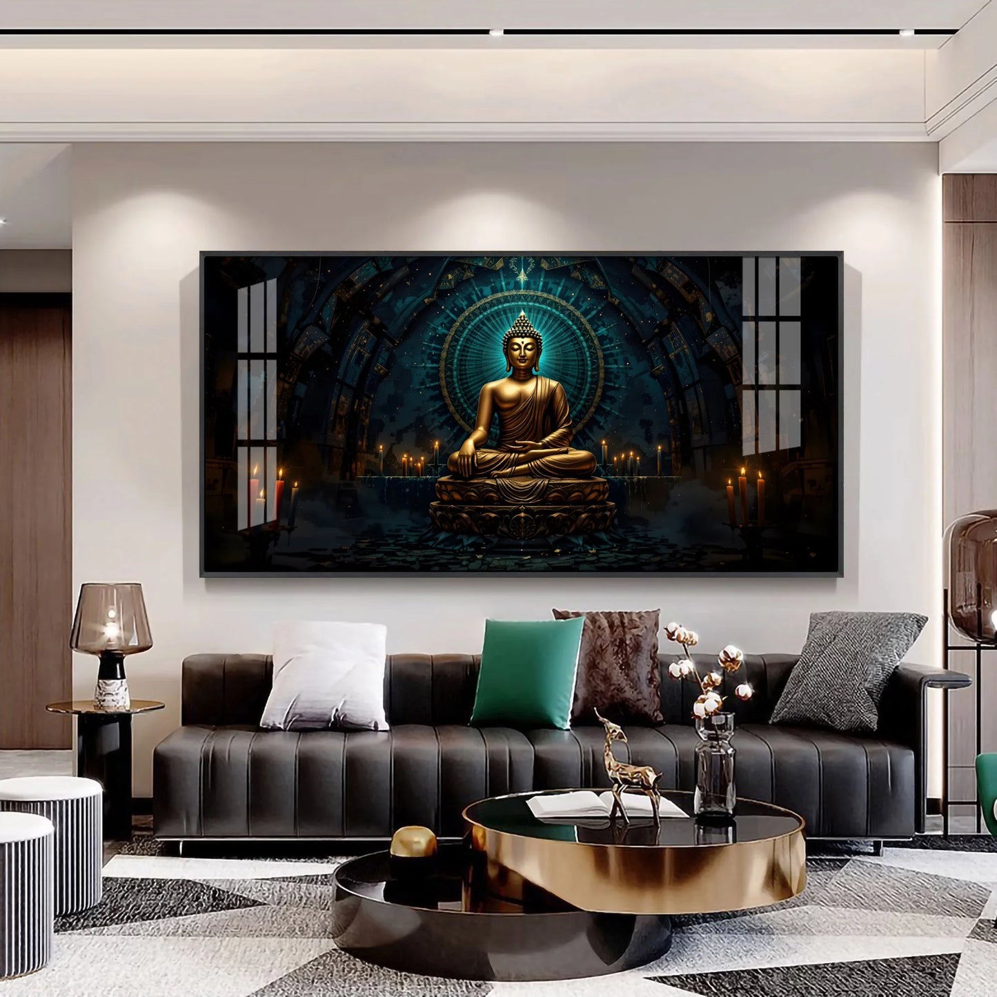 Mindful Living Buddha Premium Acrylic Horizontal Wall Art