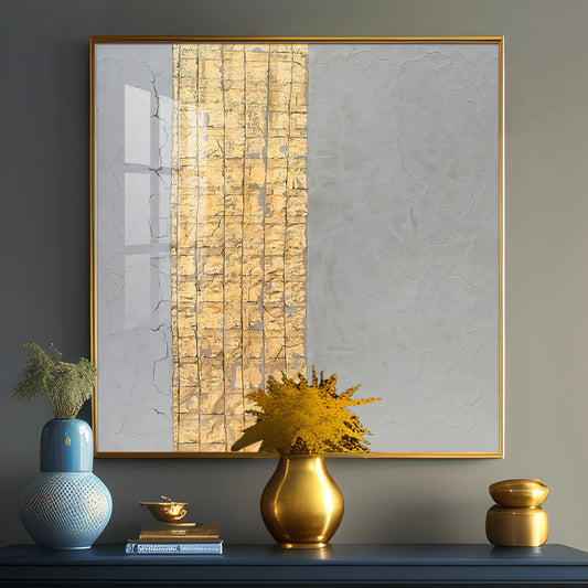 The Golden Stripe Premium Acrylic Square Wall Art