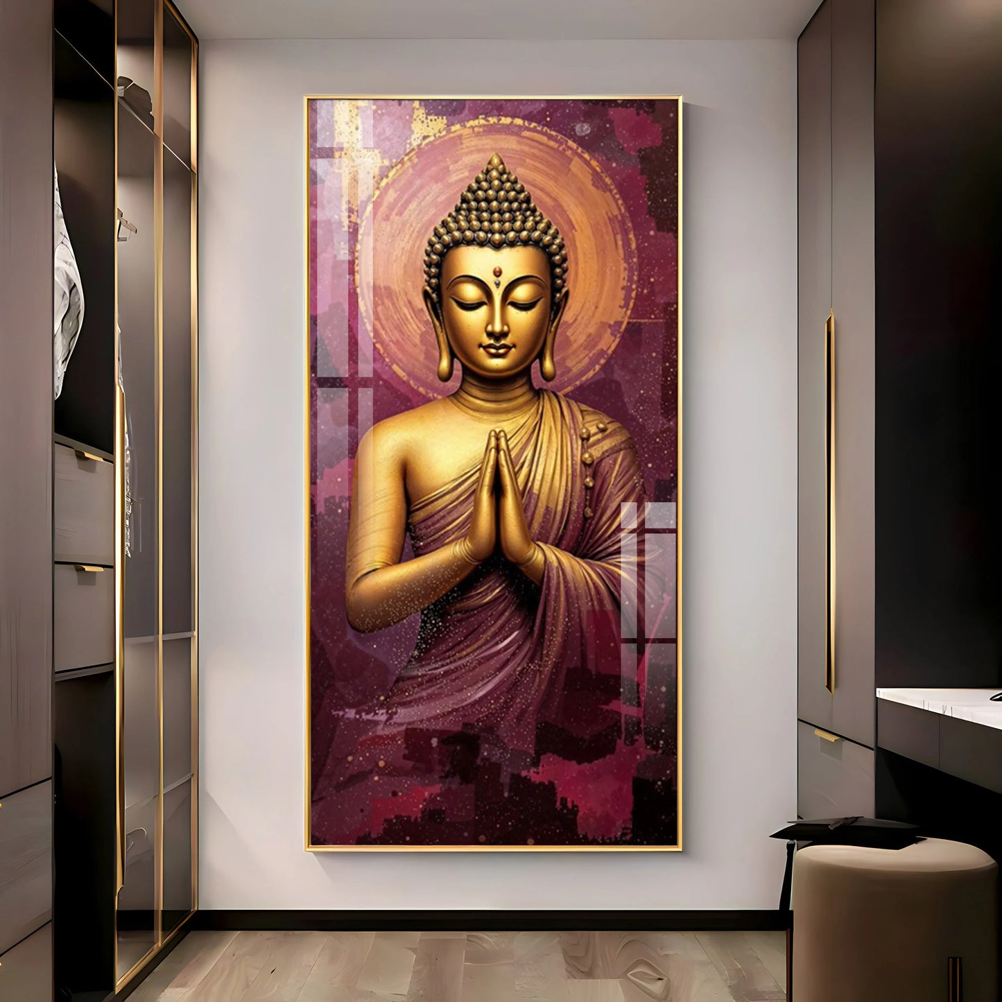 Buddha Is Praying Premium Acrylic Vertical Wall Art