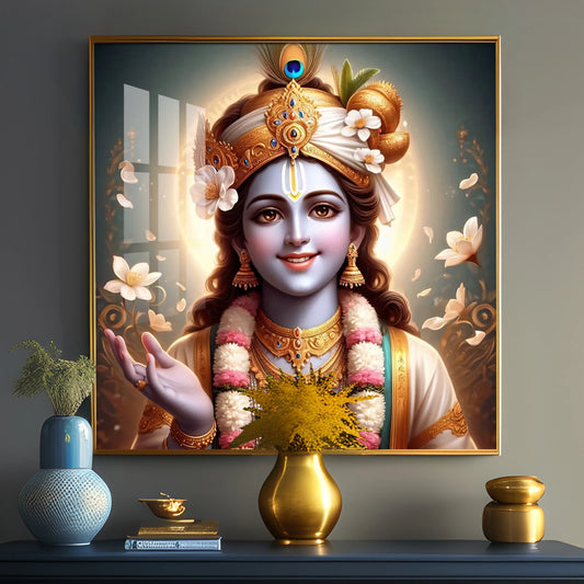 Hare Krishna Luxury Crystal Square Wall Art