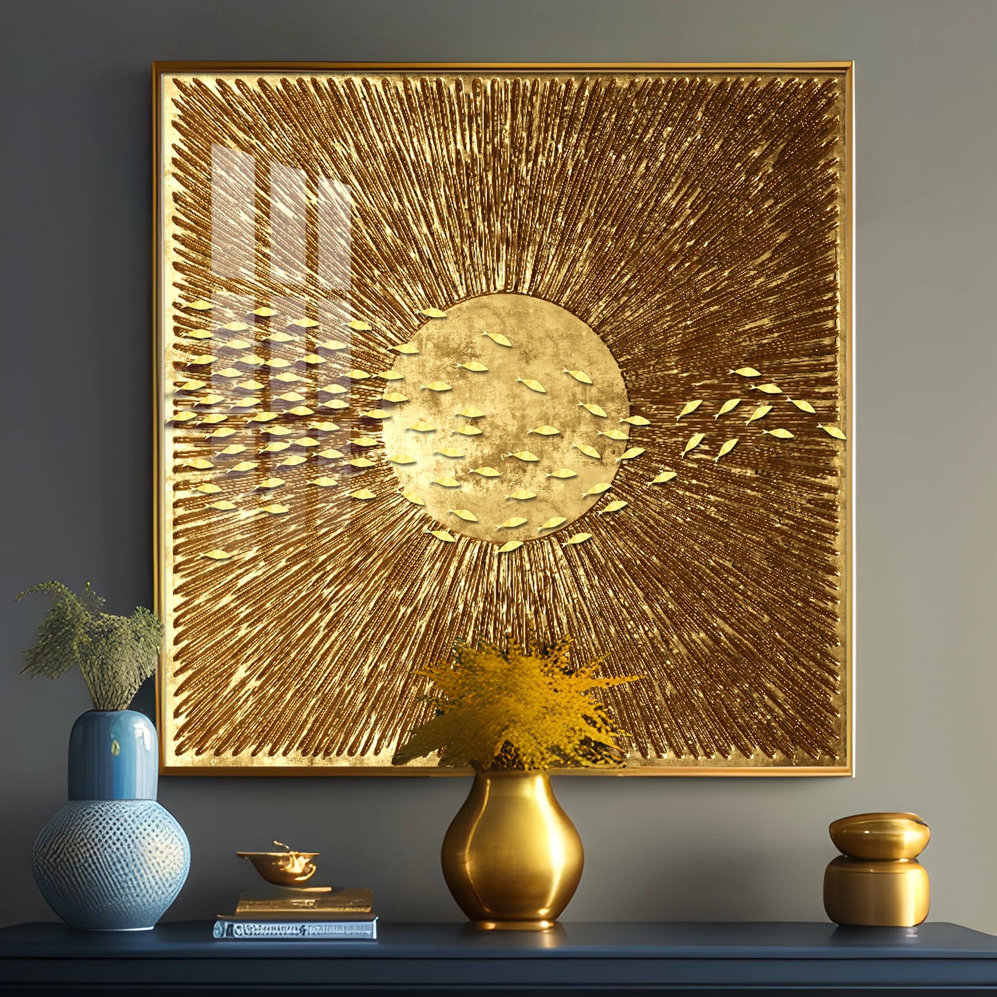 Rustic Gold Premium Acrylic Square Wall Art