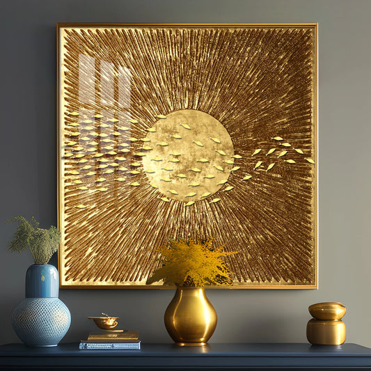 Rustic Gold Premium Acrylic Square Wall Art