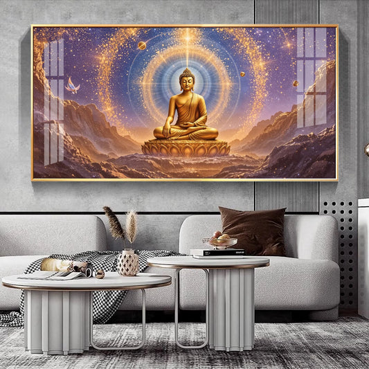 The Meditative Canvas Of Buddha Premium Acrylic Horizontal Wall Art