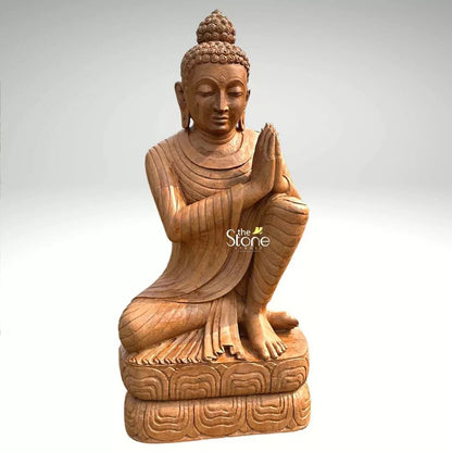 Stone Anjali Mudra Namaste Buddha Statue 6ft