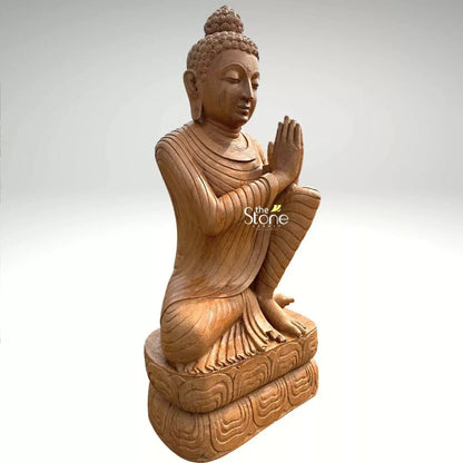 Stone Anjali Mudra Namaste Buddha Statue 6ft