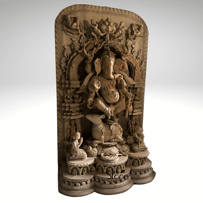 Wooden Ganpati Murti 4.5ft