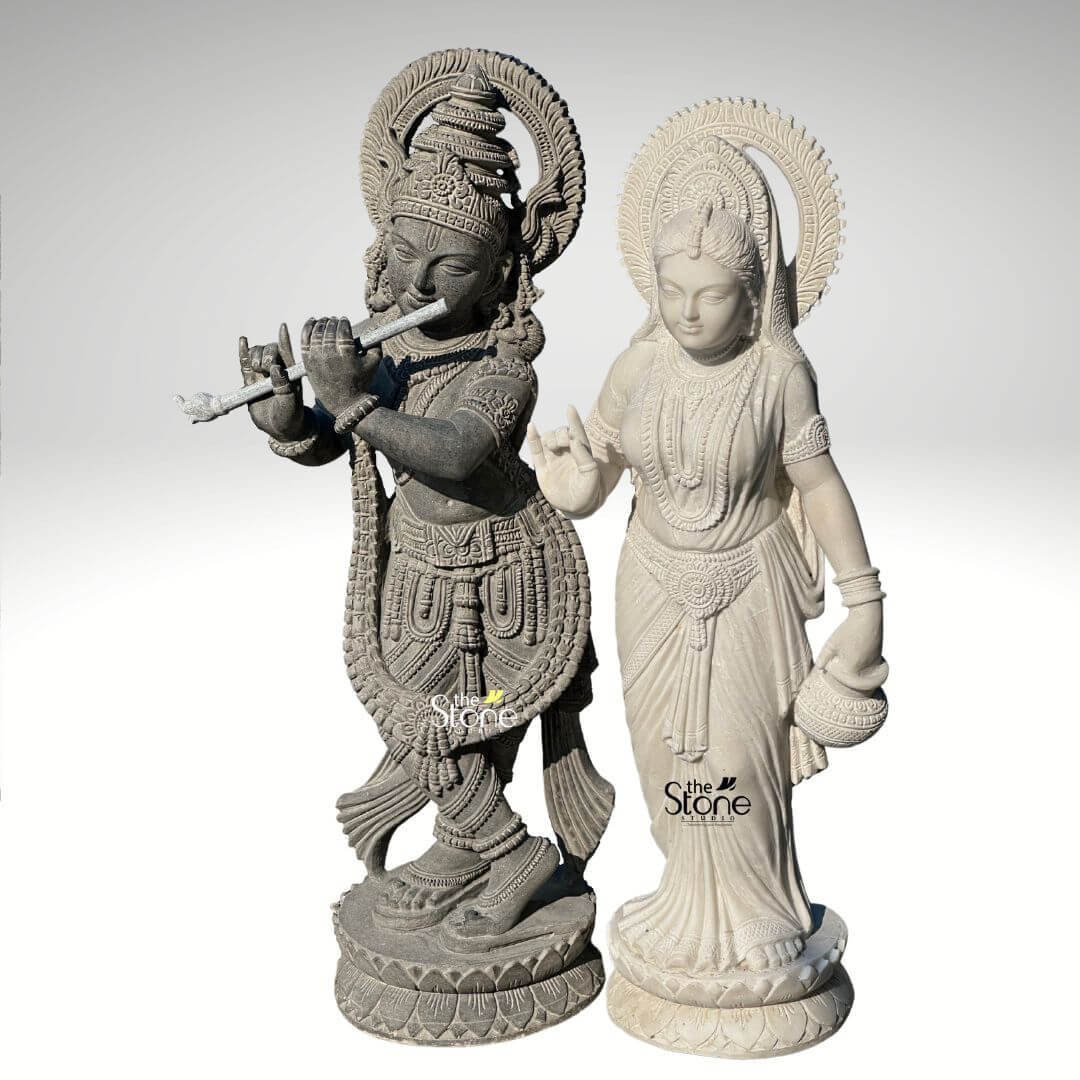 Radha Krishna Stone Statue 3.5ft