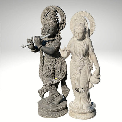 Radha Krishna Stone Statue 3.5ft