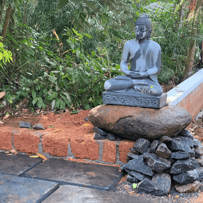 Black Stone Buddha Statue in Sitting Position 3ft