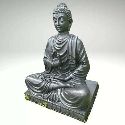 Fibre Black Buddha Statue 5ft