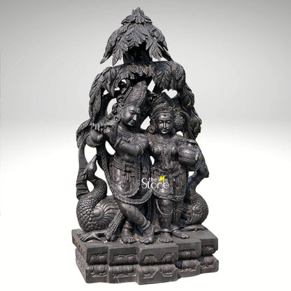 Black Stone Radha Krishna Idol 46″