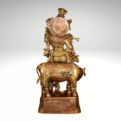 Krishna With Cow Brass Idol 28″