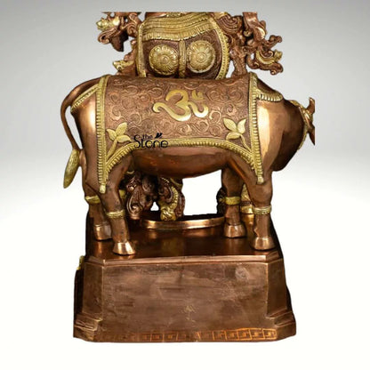 Krishna With Cow Brass Idol 28″