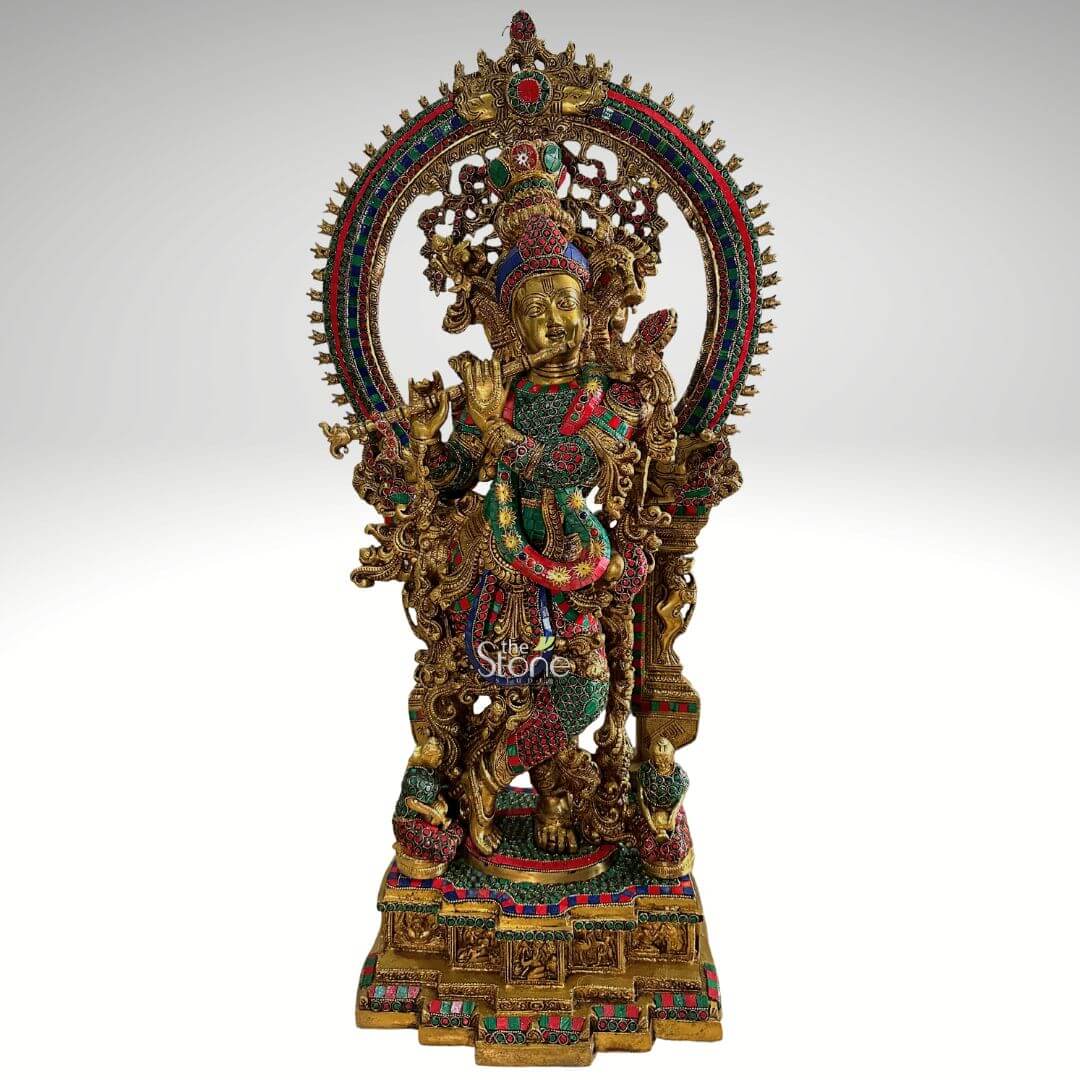 Brass Krishna Statue 32″