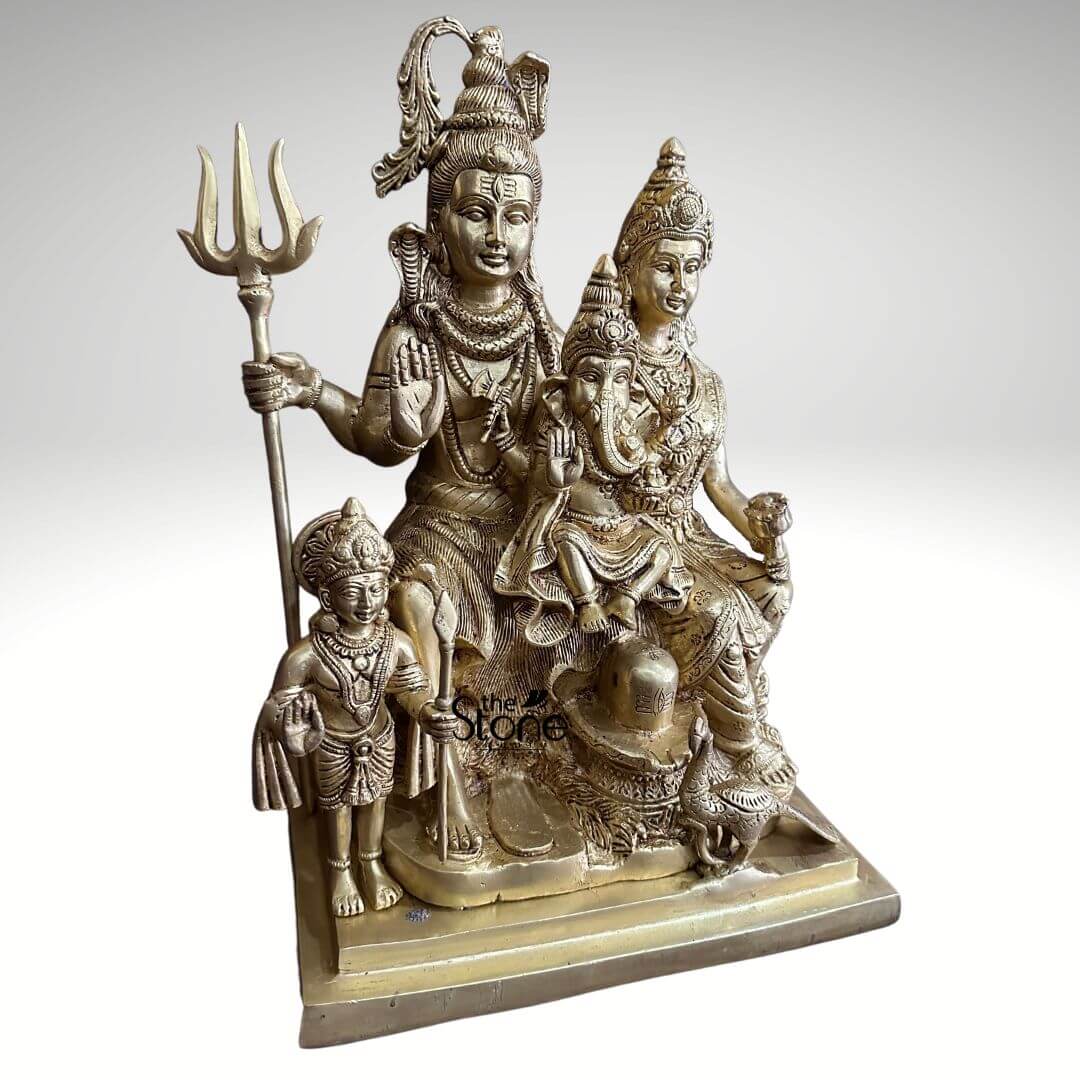 Shiv Parivar Brass Statue 15″