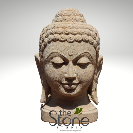 Buddha Head Sculpture in SandStone 15″