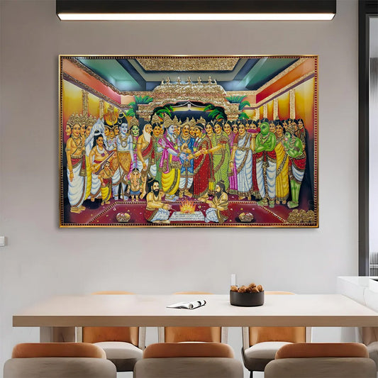 YF Srinivasa Kalyanam Crystal Glass Painting