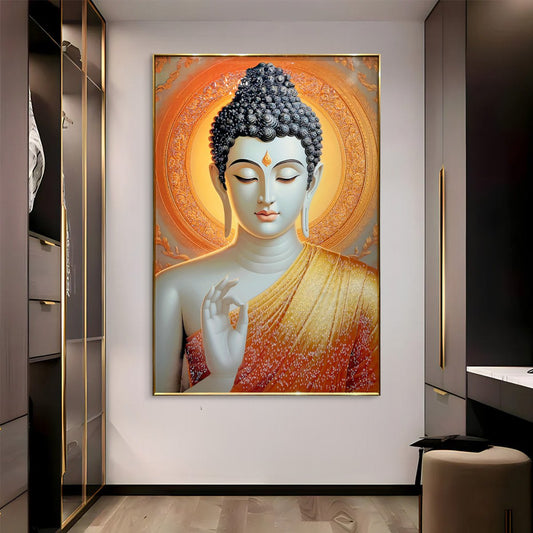 YF Unique Design Buddha Crystal Glass Painting